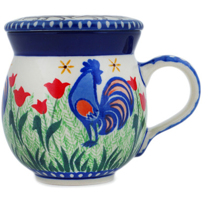 Polish Pottery Brewing Mug 11 oz Spring Chickens UNIKAT