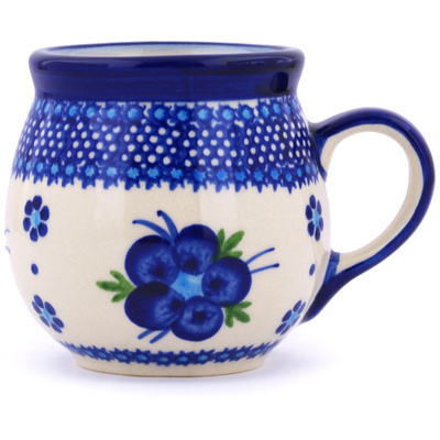 Polish Pottery Bubble Mug 10 oz Bleu-belle Fleur