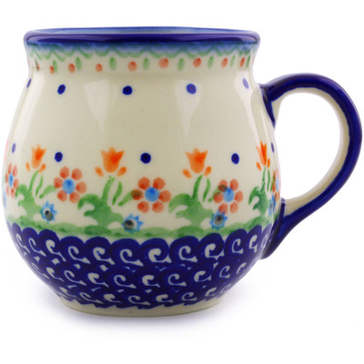Polish Pottery Bubble Mug 10 oz Spring Flowers
