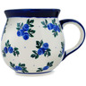 Polish Pottery Bubble Mug 11 oz Blue Berry Special UNIKAT