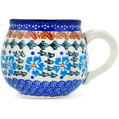 Polish Pottery Bubble Mug 12 oz Blue Cornflower