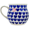 Polish Pottery Bubble Mug 12 oz Blue Heart Love