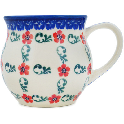 Polish Pottery Bubble Mug 12 oz Connecting The Flora