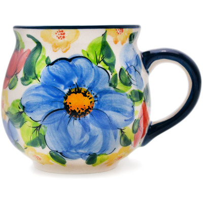 Polish Pottery Bubble Mug 12 oz Feel-good Florals UNIKAT
