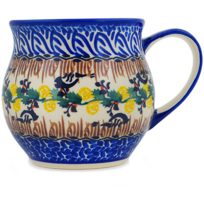 Polish Pottery Bubble Mug 12 oz UNIKAT