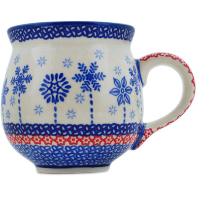Polish Pottery Bubble Mug 12 oz Winter Sights UNIKAT