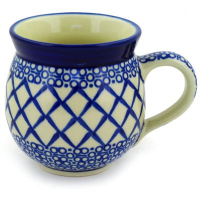 Polish Pottery Bubble Mug 12oz Blue Harmony