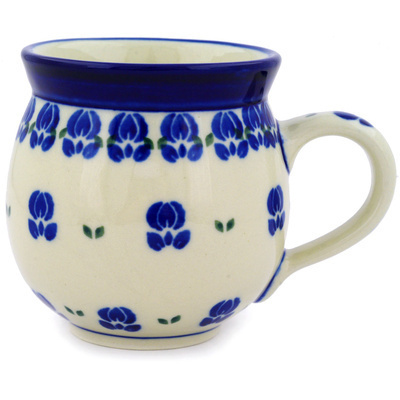 Polish Pottery Bubble Mug 12oz Blue Lotus