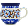 Polish Pottery Bubble Mug 12oz Brown And Blue Beauty UNIKAT