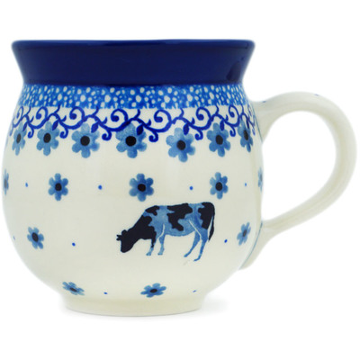 Polish Pottery Bubble Mug 12oz Cow That Jumped Over The Moon