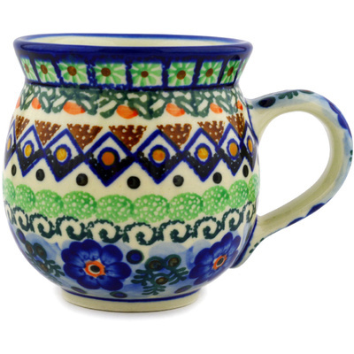 Polish Pottery Bubble Mug 12oz Cumbia UNIKAT