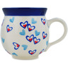 Polish Pottery Bubble Mug 12oz Dancing Hearts