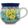 Polish Pottery Bubble Mug 12oz Dandy Daffodils UNIKAT