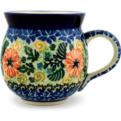 Polish Pottery Bubble Mug 12oz Electric Dahlia UNIKAT