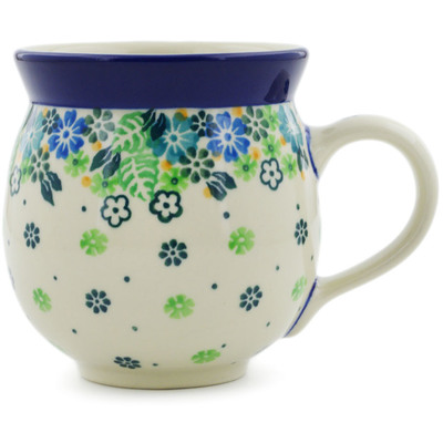 Polish Pottery Bubble Mug 12oz Good Luck Wildflowers