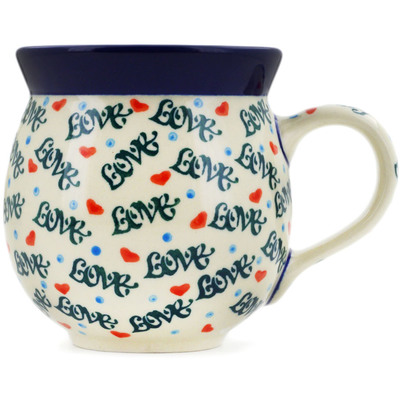 Polish Pottery Bubble Mug 12oz One Love