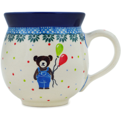 Polish Pottery Bubble Mug 12oz Teddy Bear UNIKAT