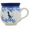 Polish Pottery Bubble Mug 12oz Winter  Blue Bird