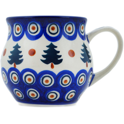 Polish Pottery Bubble Mug 13 oz Autumn Evergreen