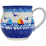 Polish Pottery Bubble Mug 13 oz Sailing Through Your Dreams
