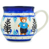 Polish Pottery Bubble Mug 13 oz Teddy&#039;s Love UNIKAT