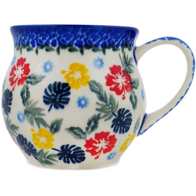 Polish Pottery Bubble Mug 13 oz Tropical Florals