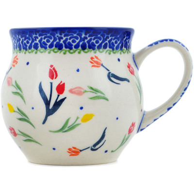 Polish Pottery Bubble Mug 13 oz Tulip Meadow