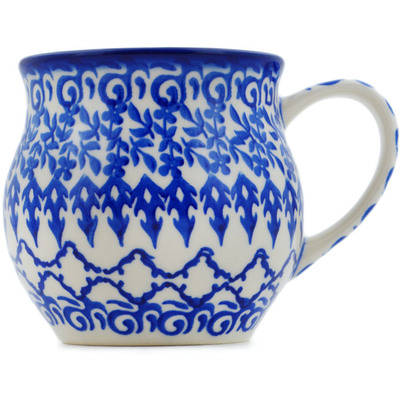 Polish Pottery Bubble Mug 13 oz Winter Blue