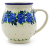 Polish Pottery Bubble Mug 15 oz Blue Rose