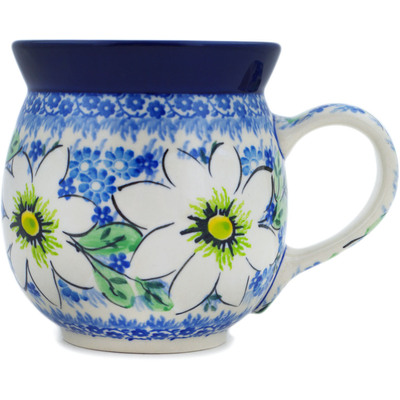 Polish Pottery Bubble Mug 16 oz Bloodroot Bliss UNIKAT