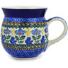Polish Pottery Bubble Mug 16 oz Blue Forget-me-nots
