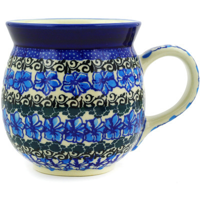 Polish Pottery Bubble Mug 16 oz Blue Lagoon