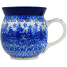 Polish Pottery Bubble Mug 16 oz Dreams In Blue UNIKAT