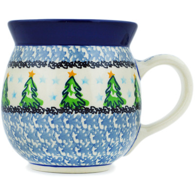 Polish Pottery Bubble Mug 16 oz Ethereal Evergreen