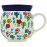 Polish Pottery Bubble Mug 16 oz Fun Time UNIKAT