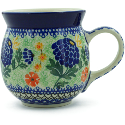 Polish Pottery Bubble Mug 16 oz Grape Hyacinth UNIKAT