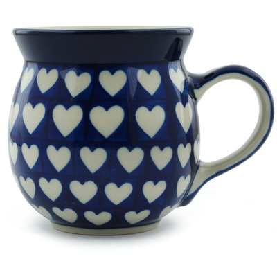 Polish Pottery Bubble Mug 16 oz Hypnotic Hearts