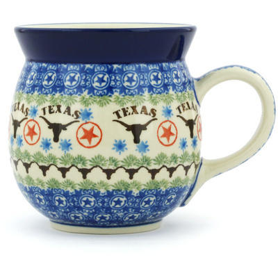 Polish Pottery Bubble Mug 16 oz State Of Texas