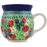 Polish Pottery Bubble Mug 16 oz Summer Strawberry UNIKAT