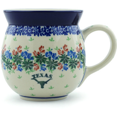 Polish Pottery Bubble Mug 16 oz Texas Wildflower