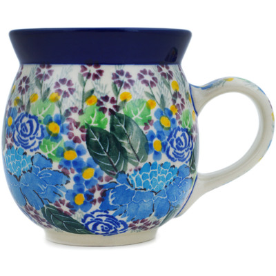 Polish Pottery Bubble Mug 16 oz Thriving Flora UNIKAT