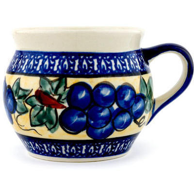 Polish Pottery Bubble Mug 16 oz Tuscan Grapes