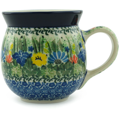 Polish Pottery Bubble Mug 16 oz Wild Flower Lake UNIKAT
