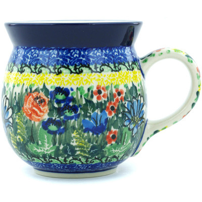 Polish Pottery Bubble Mug 16 oz Wildflower UNIKAT