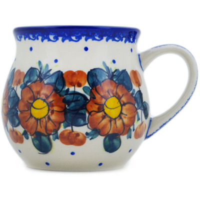 Polish Pottery Bubble Mug 21 oz Autumn Pansies UNIKAT