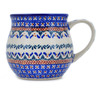 Polish Pottery Bubble Mug 21 oz Blue Cress