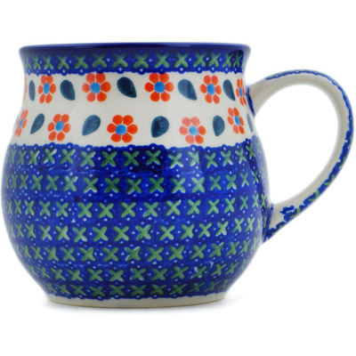 Polish Pottery Bubble Mug 21 oz Daisy Stitches