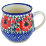 Polish Pottery Bubble Mug 21 oz Lone Poppy