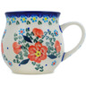 Polish Pottery Bubble Mug 21 oz Peach Tudor Rose