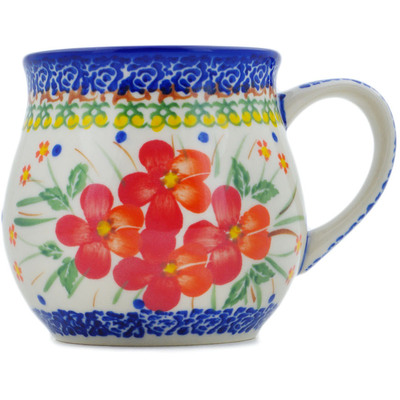 Polish Pottery Bubble Mug 21 oz Vermilion Clusters